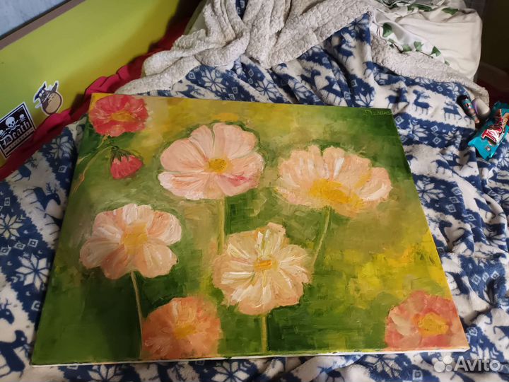 Картина маслом на холсте цветы