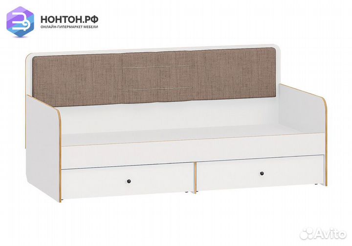 Кровать Вуди 11.02 белый премиум / дуб золотой