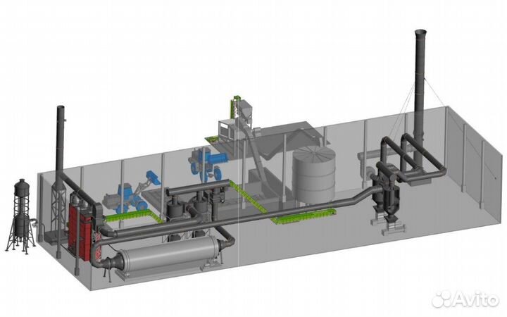 Линия гранулирования помета 6000 кг/час