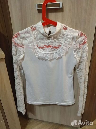 Блузка белая для девочек 146