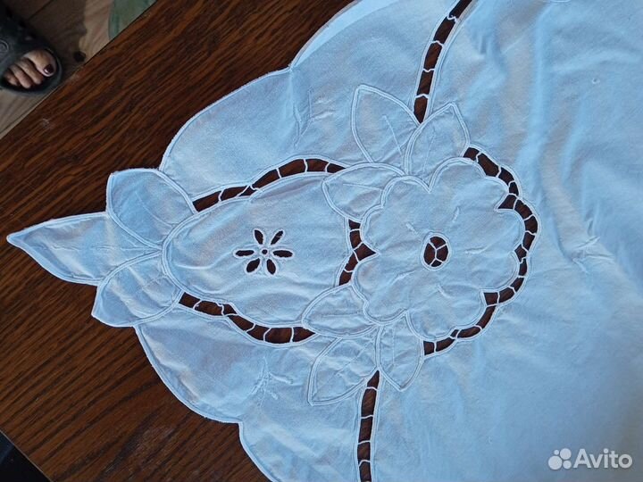 Скатерти белые. Лён, хлопок, ришелье. Винтаж