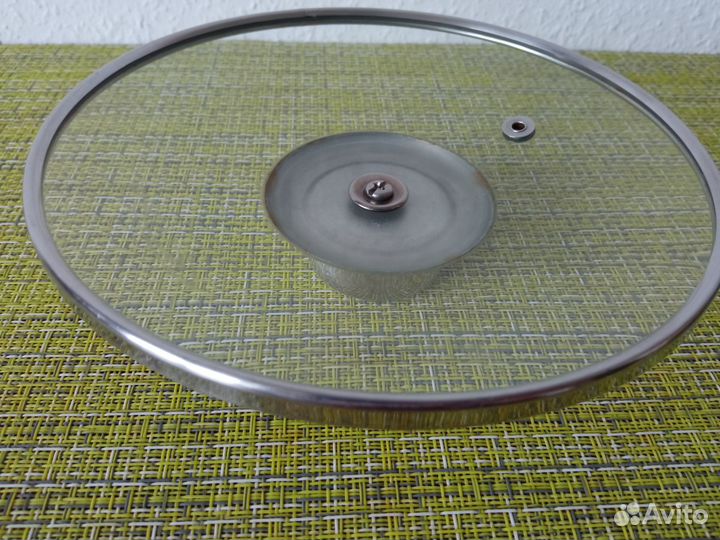 Крышка на ковшик с пароотводом стеклянная, 16 см