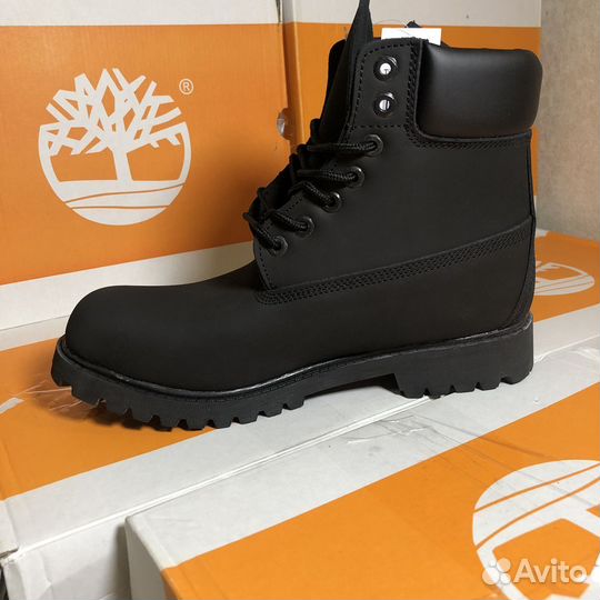 Ботинки timberland черные (на руках)