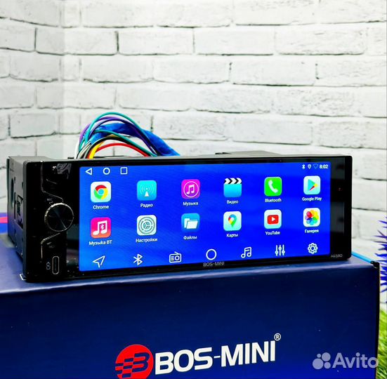 Магнитола Bos-mini a685d шахта 1den/ CarPlay