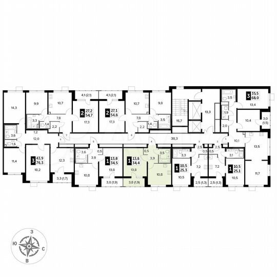 1-к. квартира, 34,4 м², 16/25 эт.