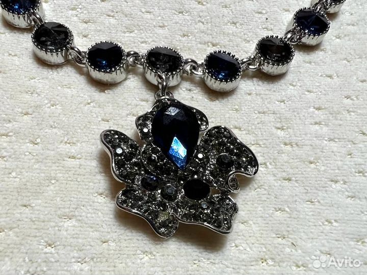 Колье с камнями на шею французская бижутерия