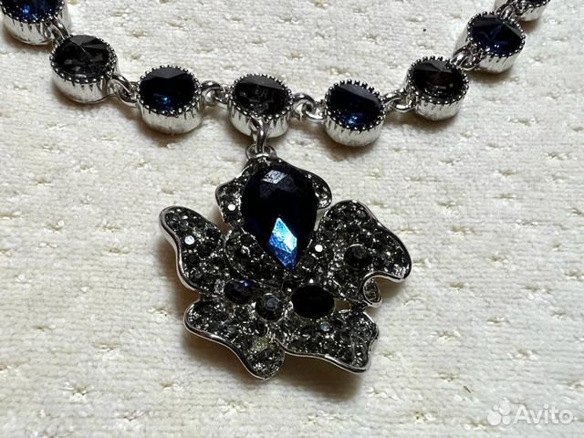 Колье с камнями на шею французская бижутерия