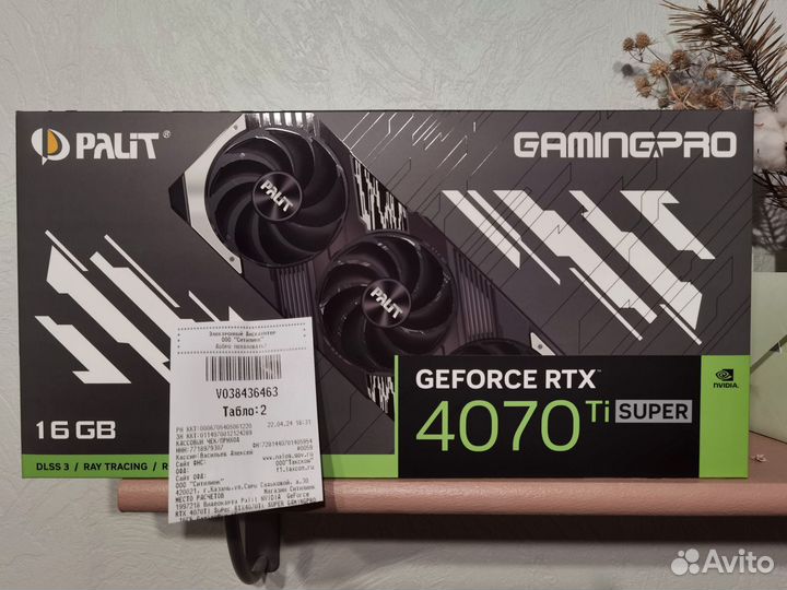 Новая/гарантия ситилинка 3года palit 4070 ti super