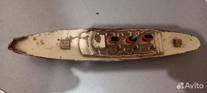 Игрушки СССР Корабль металл заводной