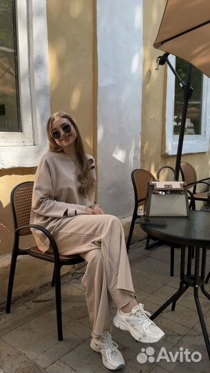 Спортивный костюм женский оверсайз, брюки палаццо