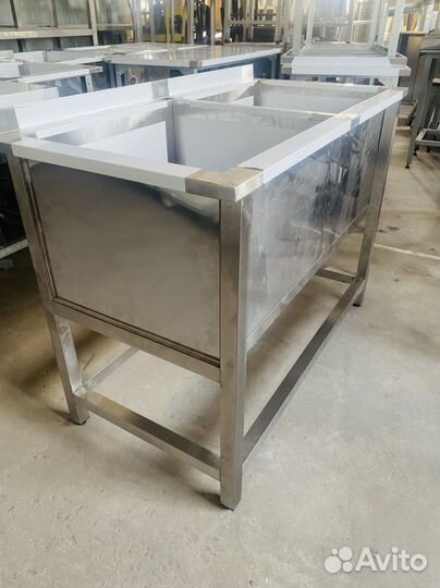 Мойка Двухсекционная профи из нержавейки 1200*600