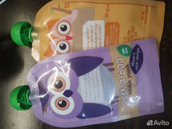 Многоразовые пакеты паучи для пюре