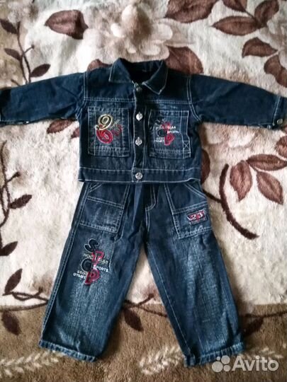 Костюм джинсовый, 80р,куртка,брюки