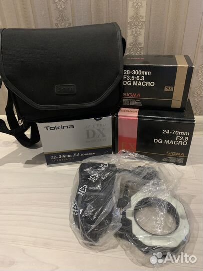 Объективы : sigma; tokina ;nikon