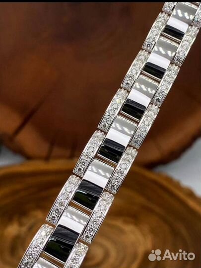 Золотой браслет кусковой с бриллиантами