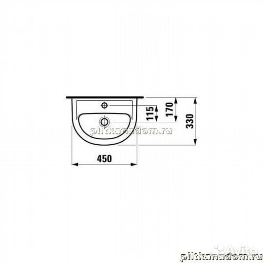 Laufen Pro B 8.1595.2.000.104.1 раковина 45х33