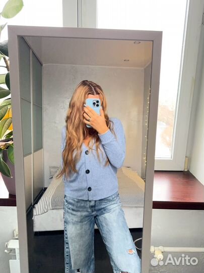 Кардиган голубой М
