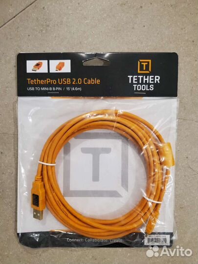 Tether USB 2.O Cable usb to mini-b 8 pin