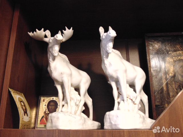 Два лося,фарфор