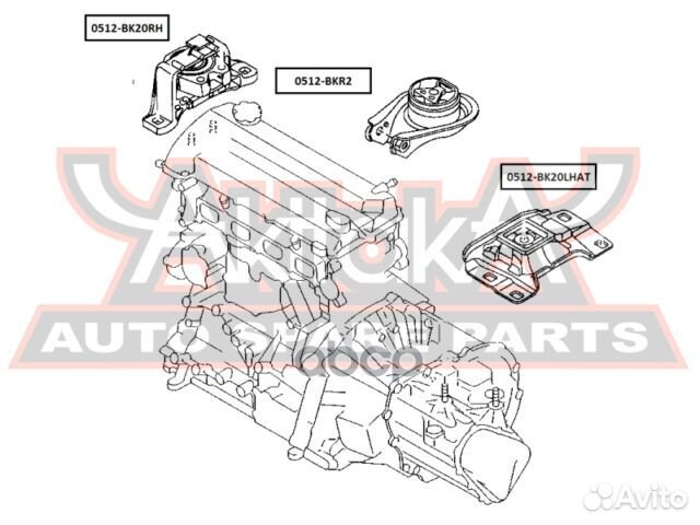 Подушка двигателя mazda 3 -08 0512BK20lhat asva