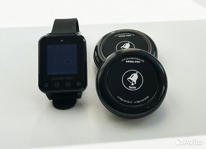 Кнопка вызова официанта/персонала/сотрудника и час