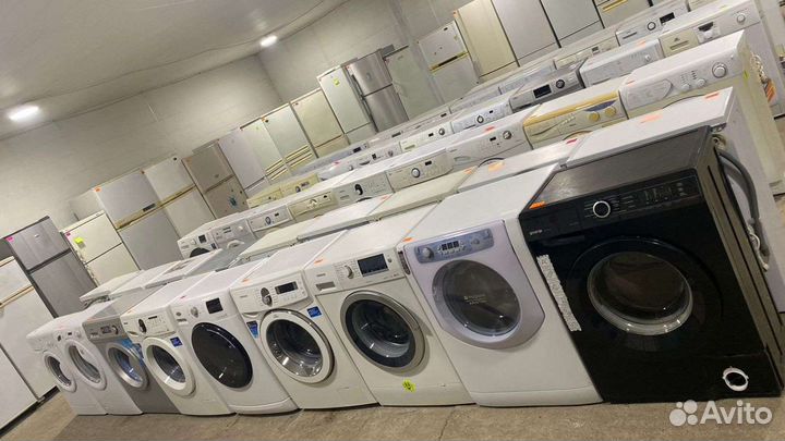 Стиральная машина б/у с чёрным люком 6-7 кг