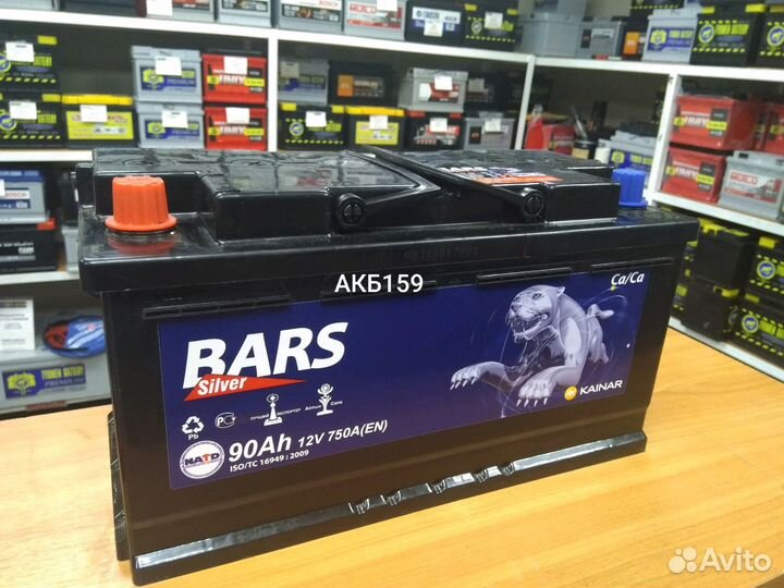 Аккумуляторы. Bars Silver 90Ач 770А 353х175х190мм