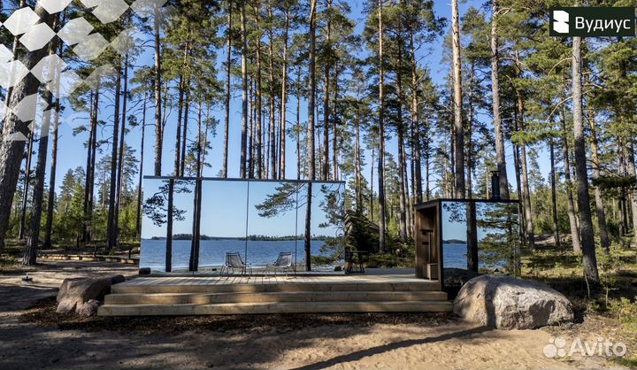 Зеркальный дом для глэмпинга с отделкой