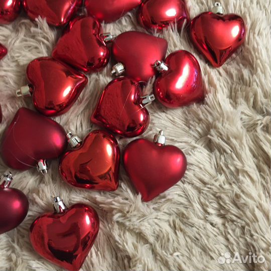 Елочные игрушки сердечки икеа
