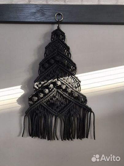 Ель новогодняя ёлка панно макраме декор