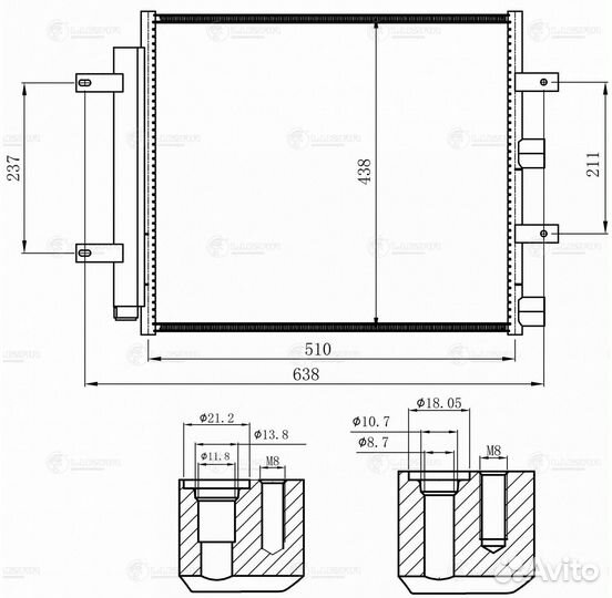 Радиатор кондиц. для а/м Jaguar XF (07) (lrac 1014