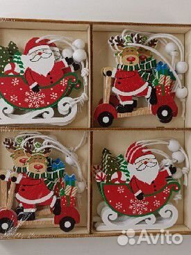 Деревянные елочные игрушки