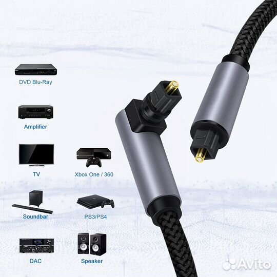 Кабель Tubon Оптический Угловой Нейлон 10м