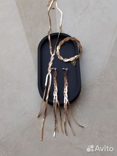 Комплект серьги браслет колье