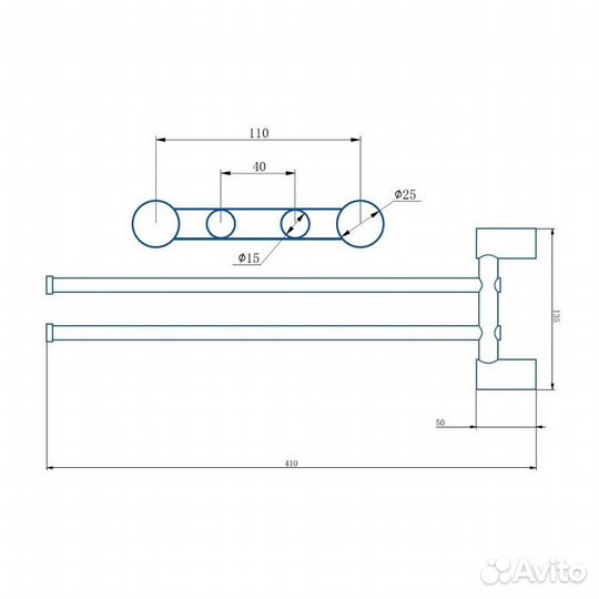 Полотенцедержатель Haiba HB8412-4, бронза