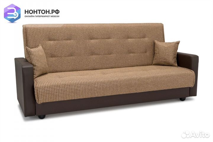 Диван книжка Лондон рогожка микс коричневая