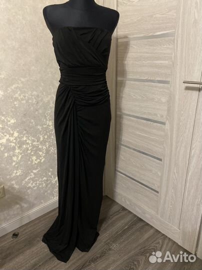 Платье mango макси с открытыми плечами вечернее