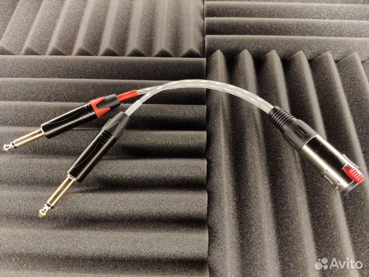 Переходник Jack 6,3 стерео гн. на 2 Jack 6,3 моно