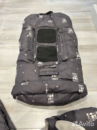 Зимний конверт в коляску leokid с варежками