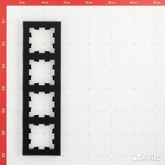 Рамка Systeme Electric AtlasDesign Nature четырехместная черная (ATN331004)