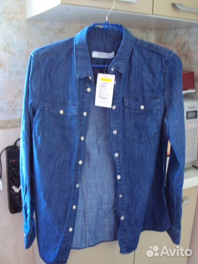 Джинсовая рубашка новая р.158-164