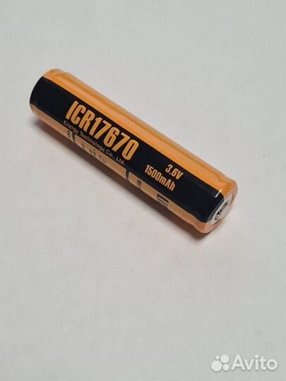 Аккумулятор ET ICR17670 Protected (3.6В, 1500мАч)