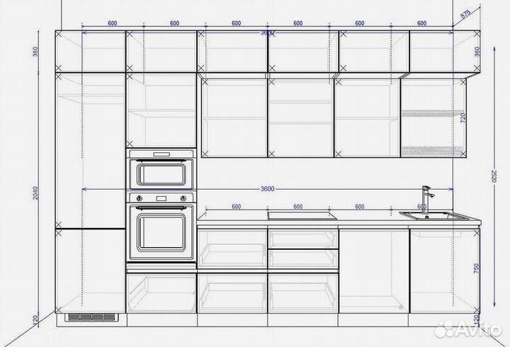 Кухня на заказ по индивидуальным размерам