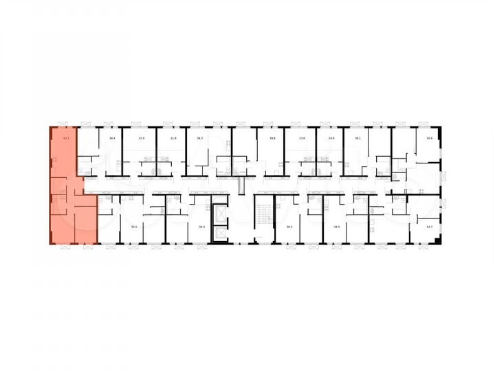 2-к. квартира, 63,1 м², 13/15 эт.