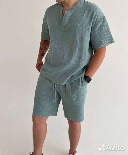 Мужской летний костюм рубашка и шорты