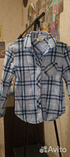 Рубашка в клетку детская