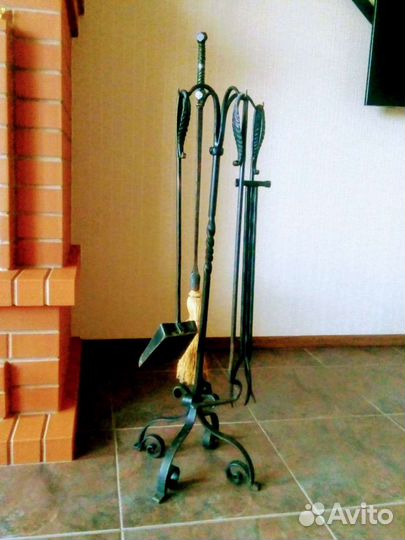 Каминный набор, дровница, каминное зеркало