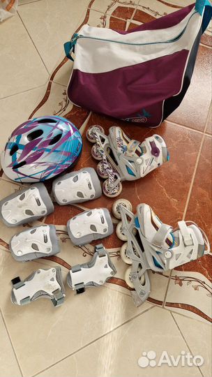 Ролики детские р.26-31 защита, шлем и сумка