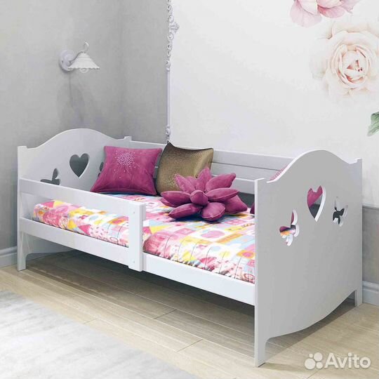 Кроватка с бортиком из натурального дерева сингл о