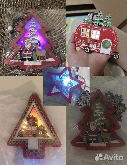 Светящиеся подвески на елку дерево